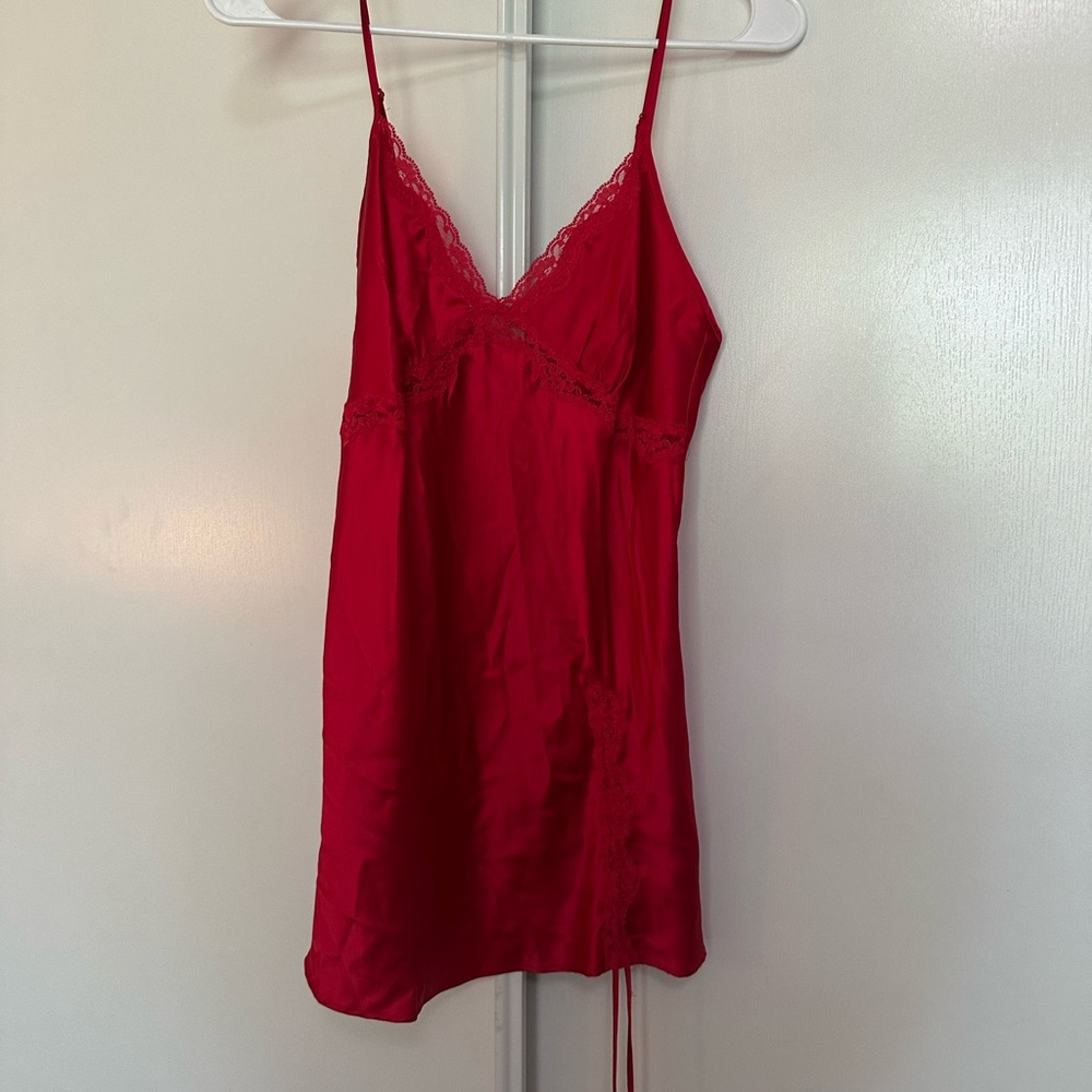 Vintage Victoria’s Secret Red Satin Slip Dress